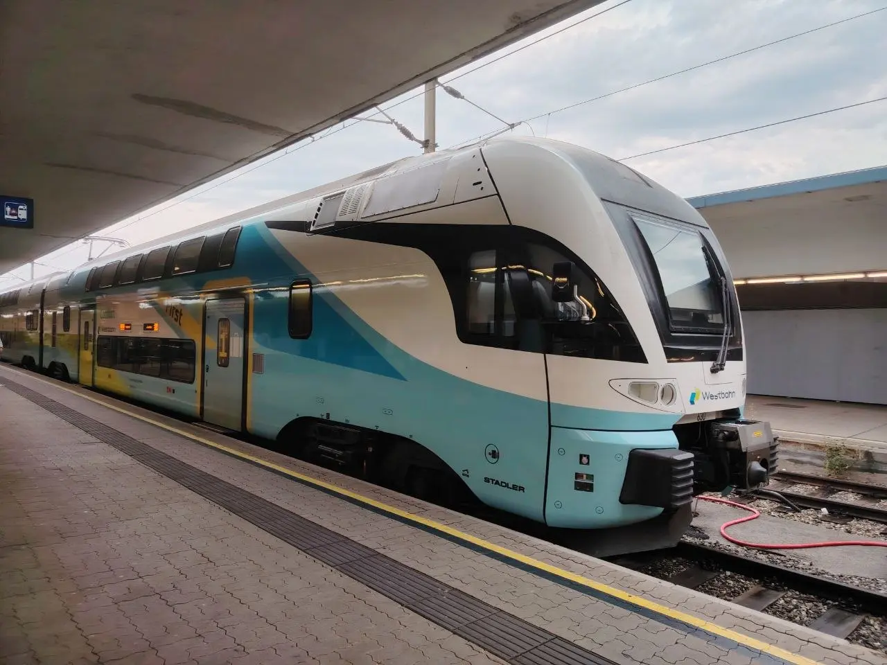 Jednotka od výrobce Stadler pro WESTbahn na Vídeňském nádraží Westbahn, foto Petr Markus